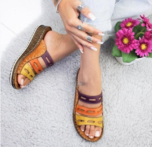 Fashion Casual Set Of Feet Women's Sandals And Slippers
