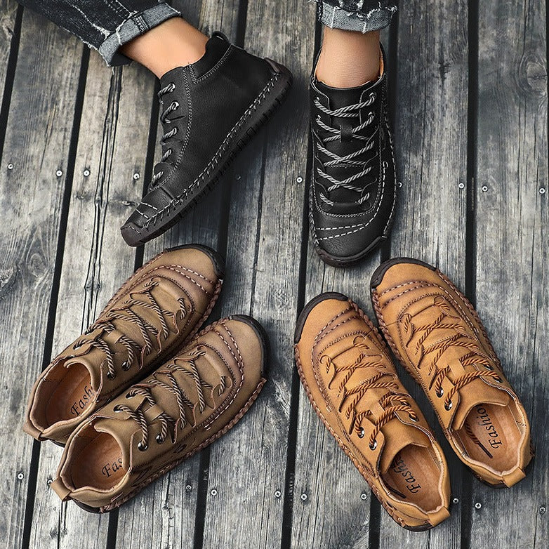 Casual Hand-Stitched Shoes Low-Top Tooling Shoes Martin Shoes - VOOGUS