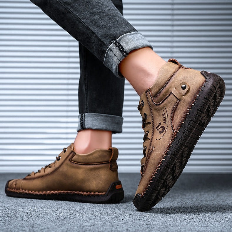 Casual Hand-Stitched Shoes Low-Top Tooling Shoes Martin Shoes - VOOGUS