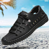 Leather Sandals Men's New Casual Non Slip Soft Sole Lightweight Hollow Shoes