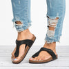 Flat flip flops women's shoes plus size buckle sandals