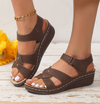Retro Casual Flower Line Shaped Women's Slope Heel Sandals
