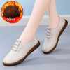 Women's Leather Soft Bottom Pumps Fleece-lined Non-slip