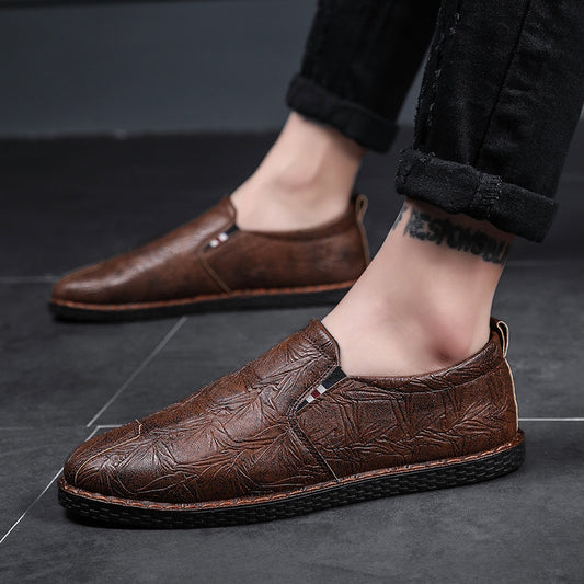 Lazy men's casual leather shoes