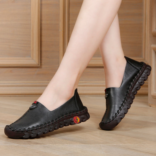 Autumn New Style Casual Flat Shoes Soft Sole  Leather Women's Shoes