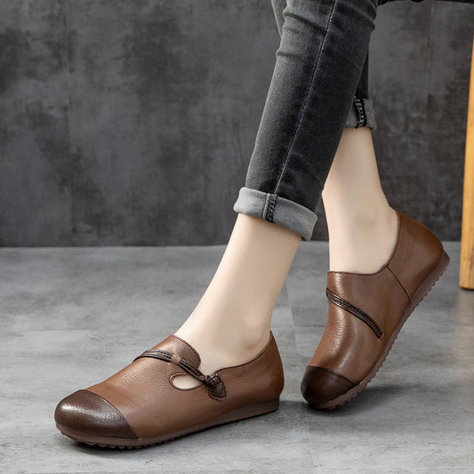 Retro Casual Stitching Beef Tendon Sole Women's Shoes