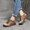 Leather Casual Shoes With Thick Soles And Color Matching