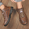 Hand-stitched Men's Casual Shoes With Velvet Warm Leather Boots